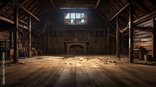Old abandoned house. AI generated art illustration.