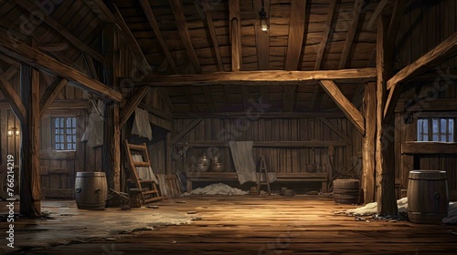 Old abandoned house. AI generated art illustration.