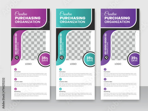 Creative business agency modern roll up banner design or stand banner template
