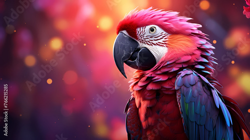 Parrot on minimalist background