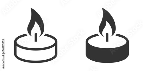 Candle Flame Icon. Vector Illustration.