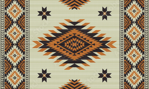 American tribal ethnic native pattern.Traditional Navajo,Aztec,Apache,Southwest and Mexican style fabric pattern.Abstract vector motifs pattern.For fabric,clothing,blanket,carpet,woven,wrap,decoration