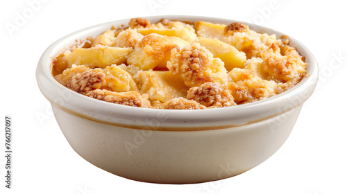 Apple cobbler isolated on white background