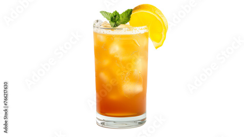Arnold Palmer cocktail on white background