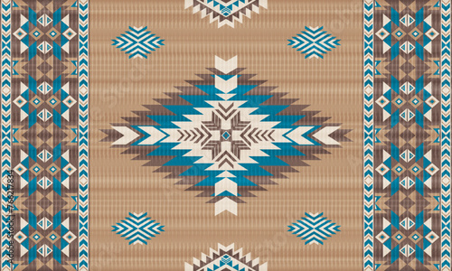 American tribal ethnic native pattern.Traditional Navajo,Aztec,Apache,Southwest and Mexican style fabric pattern.Abstract vector motifs pattern.For fabric,clothing,blanket,carpet,woven,wrap,decoration