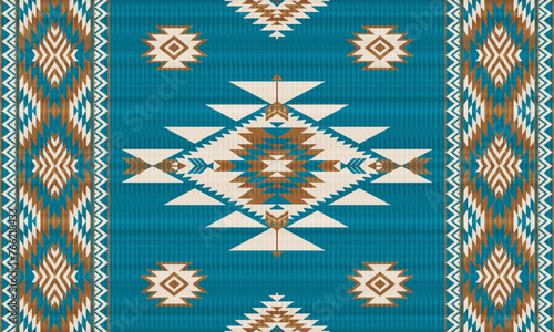 American tribal ethnic native pattern.Traditional Navajo,Aztec,Apache,Southwest and Mexican style fabric pattern.Abstract vector motifs pattern.For fabric,clothing,blanket,carpet,woven,wrap,decoration