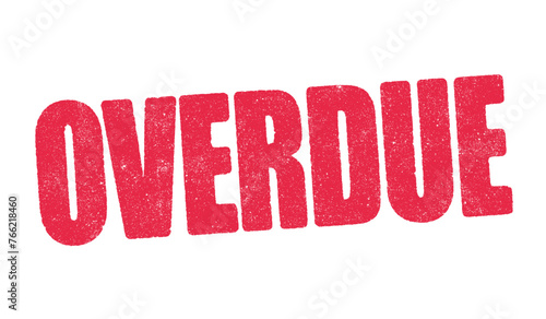 Vector illustration of the word Overdue in red ink stamp