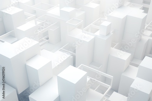 a white city with many square boxes