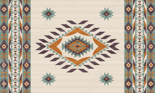 American tribal ethnic native pattern.Traditional Navajo,Aztec,Apache,Southwest and Mexican style fabric pattern.Abstract vector motifs pattern.For fabric,clothing,blanket,carpet,woven,wrap,decoration