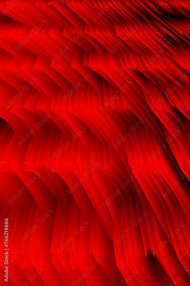 Complex dark red 3D curved structure on black background as depth map contour design Complex dark red 3D curved structure on black background as depth map contour design