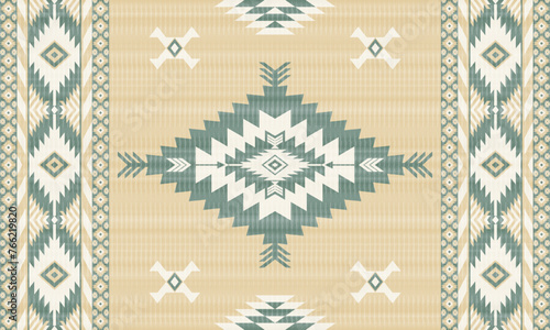 American tribal ethnic native pattern.Traditional Navajo,Aztec,Apache,Southwest and Mexican style fabric pattern.Abstract vector motifs pattern.For fabric,clothing,blanket,carpet,woven,wrap,decoration
