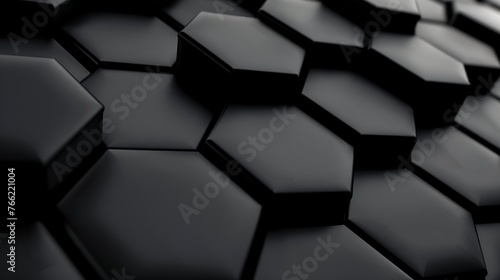 Black Hexagonal Honeycomb Tiles Background