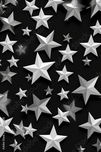 Aesthetic black and silver star wallpaper  hard lines  flat style  children book illustration