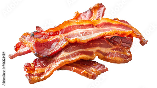 Beef bacon on white background
