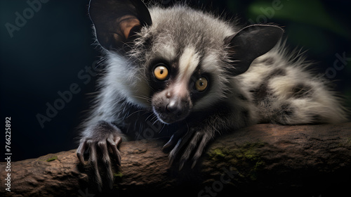 Captivating Portrait of the Rare Aye-aye Lemur in the Dense of Madagascar