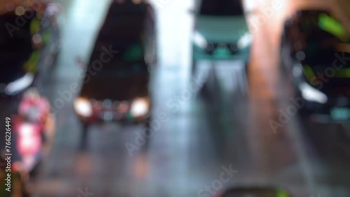 Wallpaper Mural Traffic jam at express way Rush hour. Blurred jammed street traffic at night. Night traffic jam on the crossroad.  Torontodigital.ca