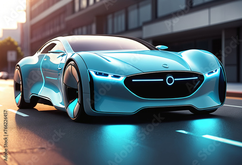 Futuristic electric car. Ge...