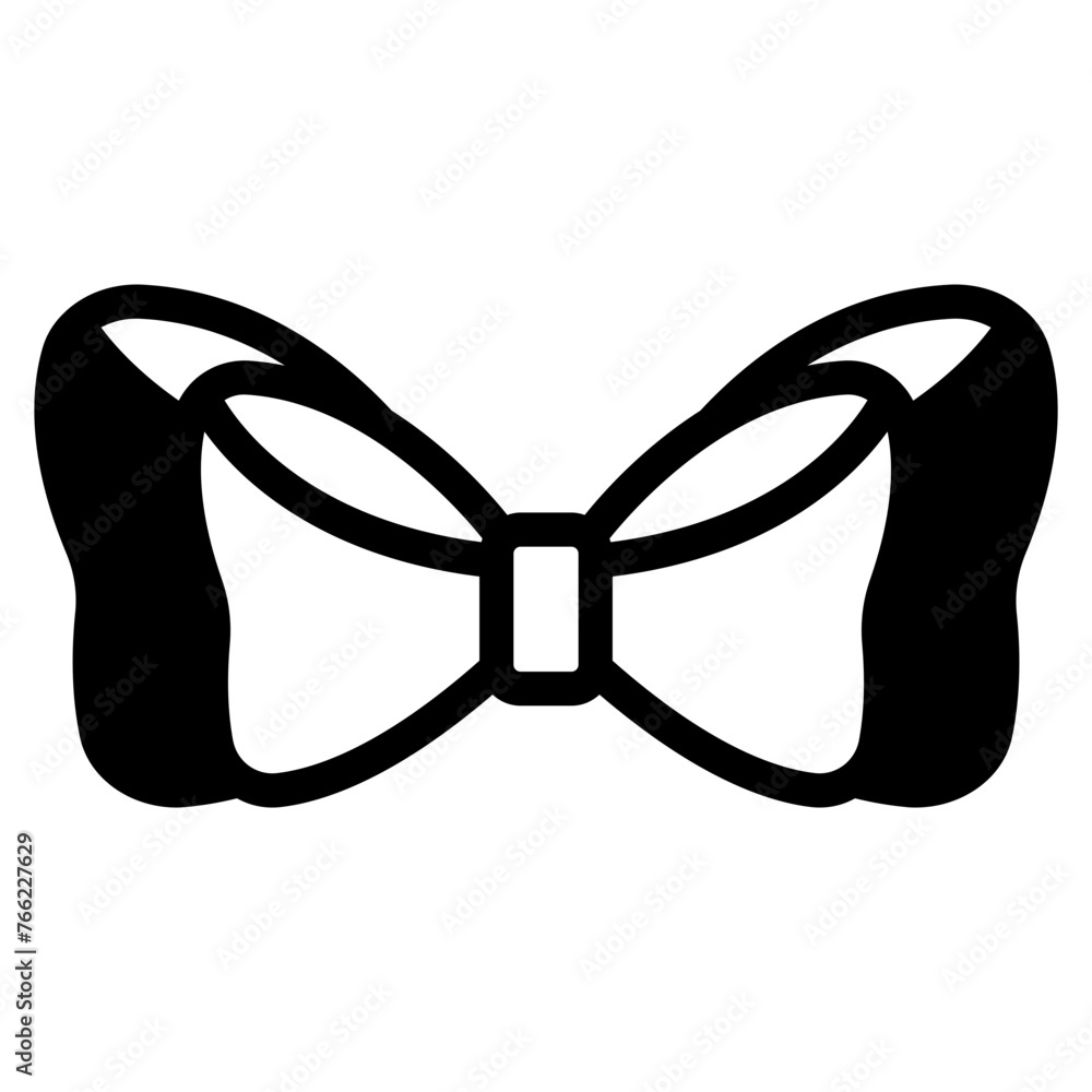 Fototapeta premium bow ribbon blackfill style icon