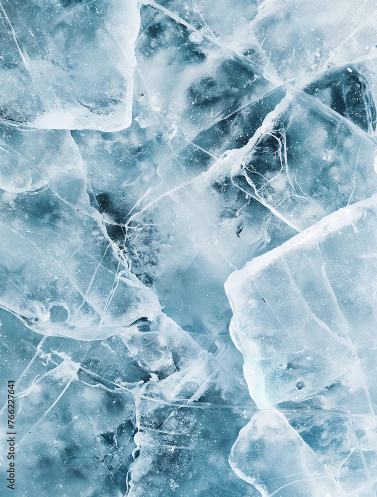 Obraz premium ice surface top view light blue color