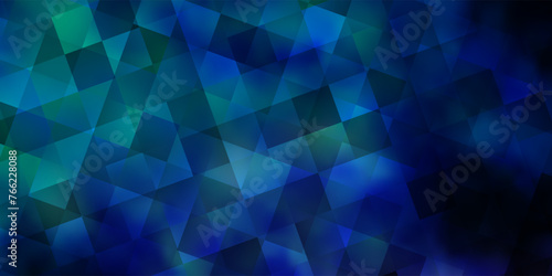 Dark Pink, Blue vector layout with rectangles, triangles.