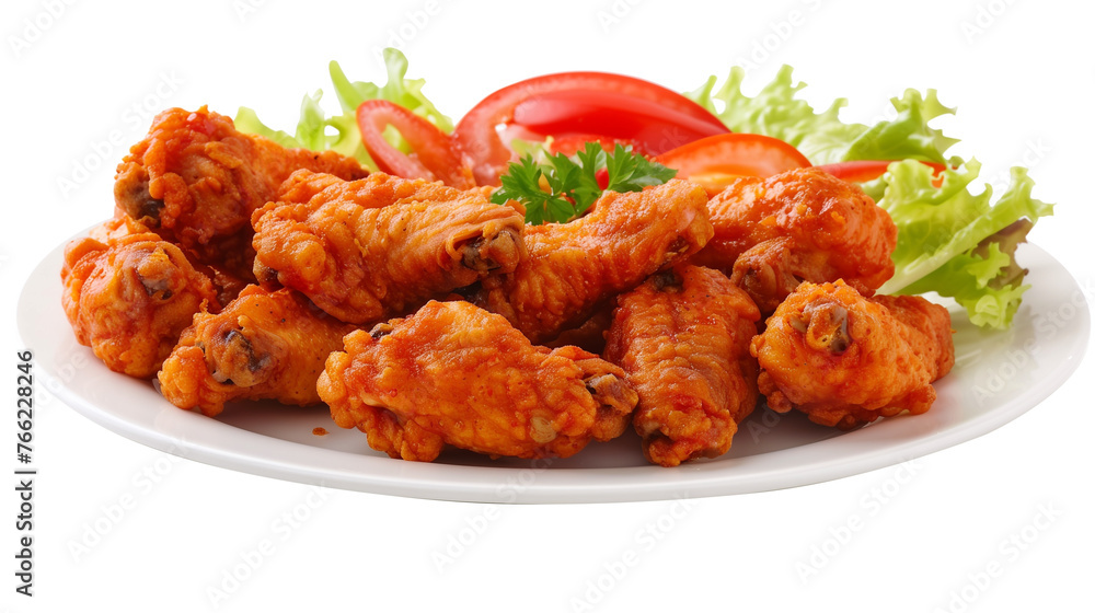 Delicious boneless chicken wings isolated on white background