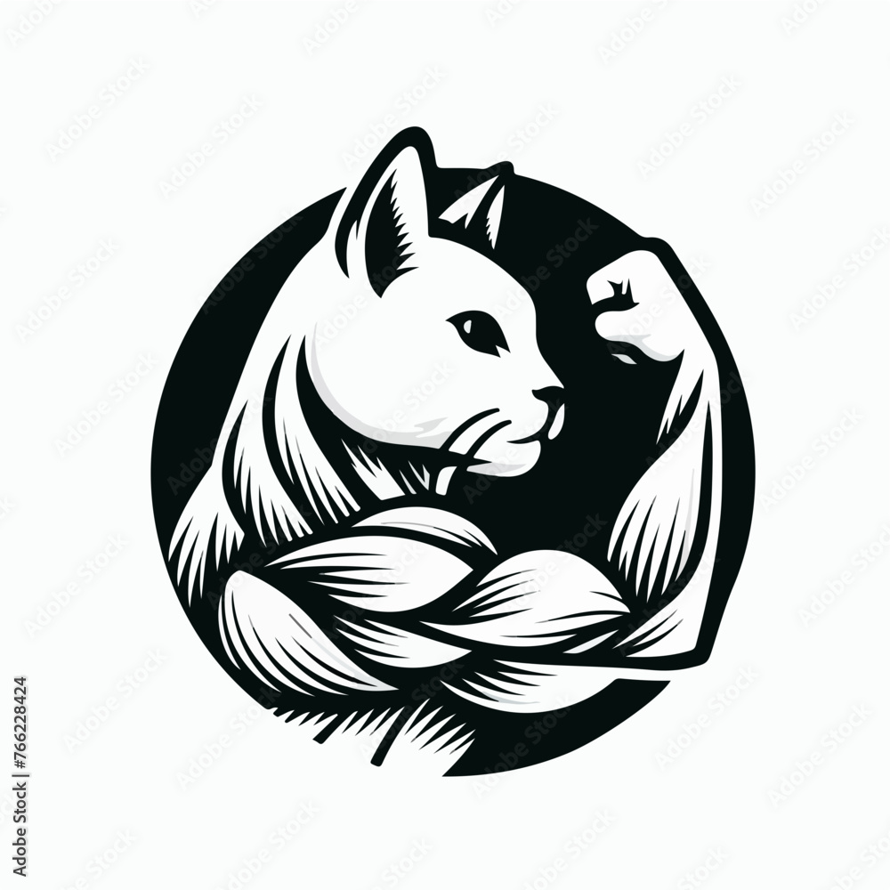 Cat Mussle Illustration of a cheerful and muscular Cat Mussle Illustration of a cheerful and muscular