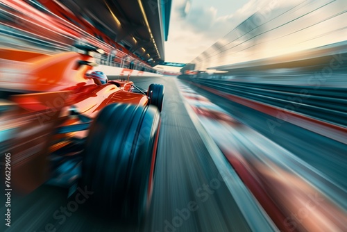 High-speed F1 racing dynamism