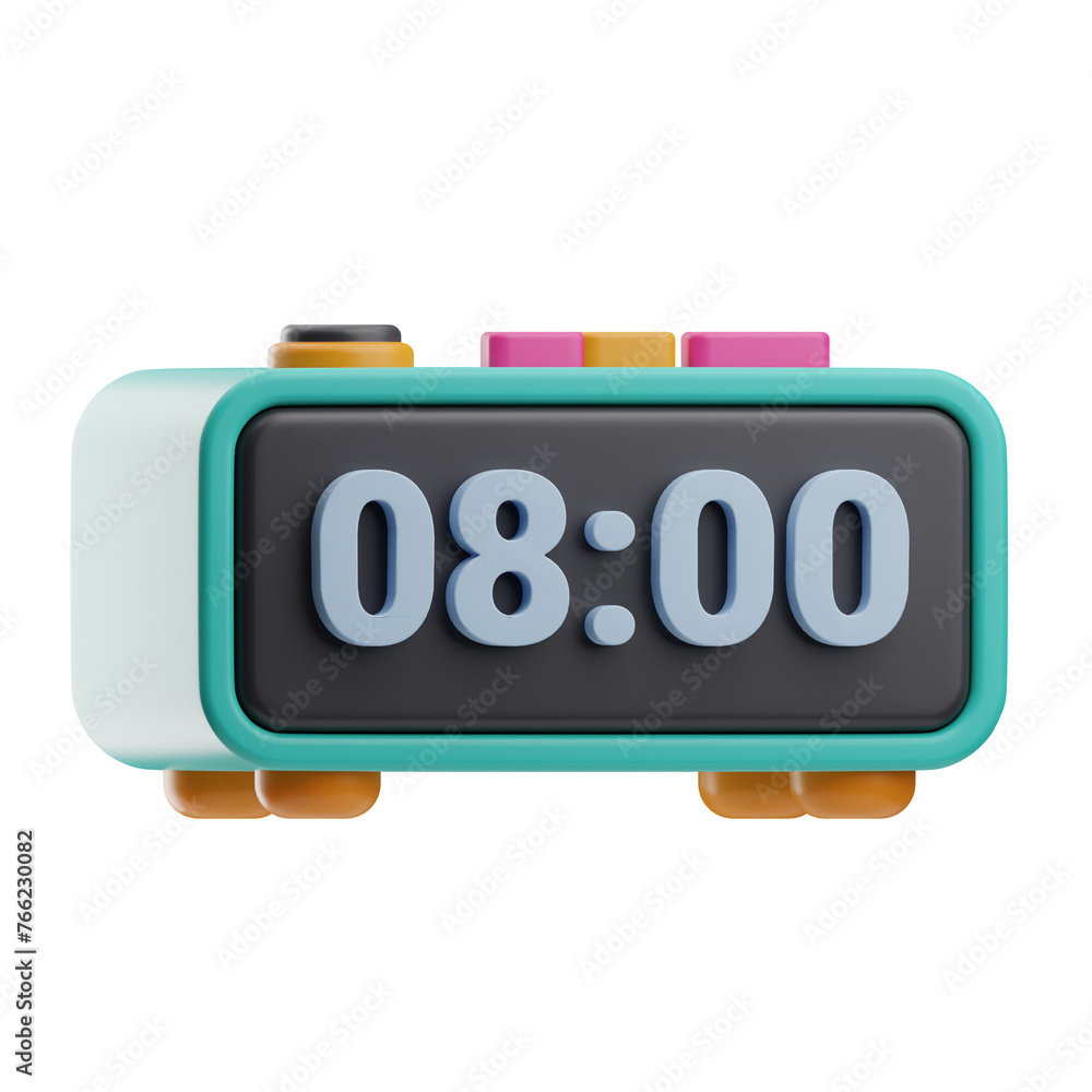 Object Teenager Alarm Clock 3D Illustration Object Teenager Alarm Clock 3D Illustration