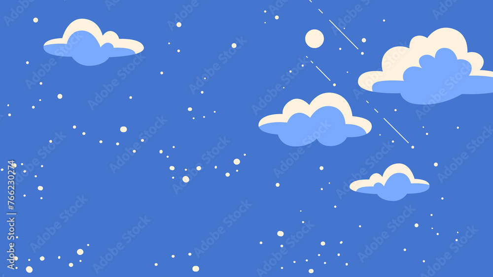 Blue and white 3d cloud and white dotted Sky background design Blue and white 3d cloud and white dotted Sky background design