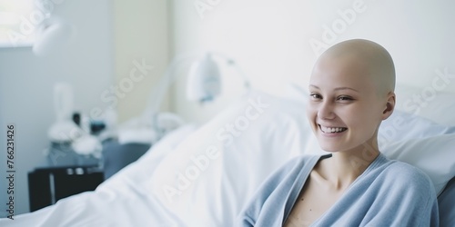 Cheerful female cancer patients Generative AI