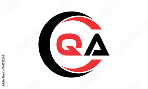 Free Download QA initial letter circle icon gaming logo design vector template. batman logo, sports logo, monogram, polygon, war game, symbol, playing logo, abstract, fighting, typography, minimal, wings logo, sign - GFXLoad