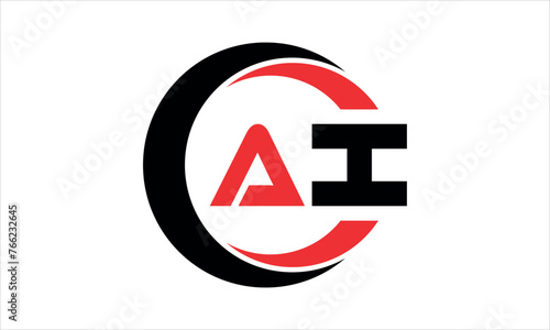 AI initial letter circle icon gaming logo design vector template. batman logo, sports logo, monogram, polygon, war game, symbol, playing logo, abstract, fighting, typography, minimal, wings logo, sign