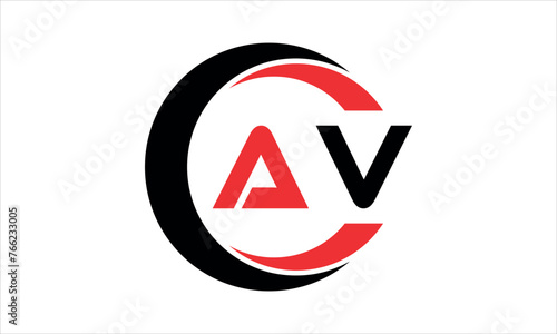 AV initial letter circle icon gaming logo design vector template. batman logo, sports logo, monogram, polygon, war game, symbol, playing logo, abstract, fighting, typography, minimal, wings logo, sign