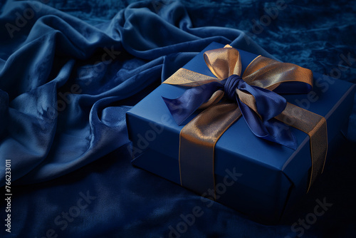 A grand gift box on a regal indigo backdrop