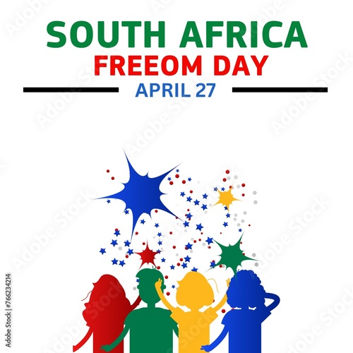  South Africa Freedom Day  which is celebrated on 27 April. Background  poster  card  banner design. 