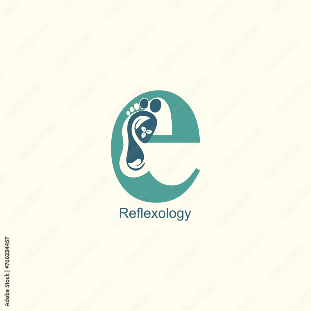 Reflexology logo design with letter and foot clinic unique concept premium vector Reflexology logo design with letter and foot clinic unique concept premium vector