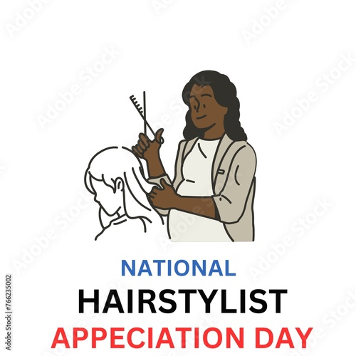 National Hairstylist Appreciation Day, April, suitable for social media post, card greeting, banner, template design, flyer, print, suitable for event, vector illustration.