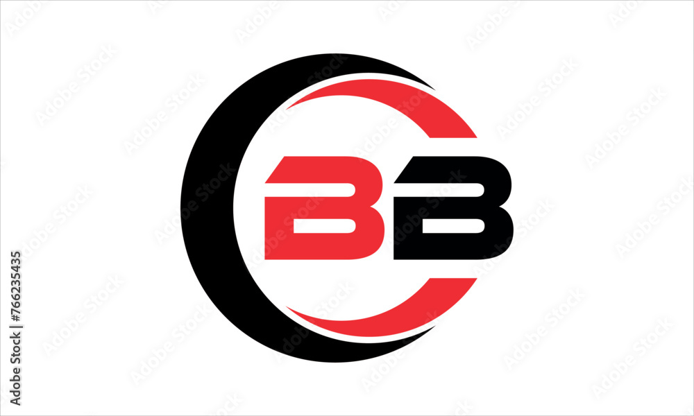 BB initial letter circle icon gaming logo design vector template ...