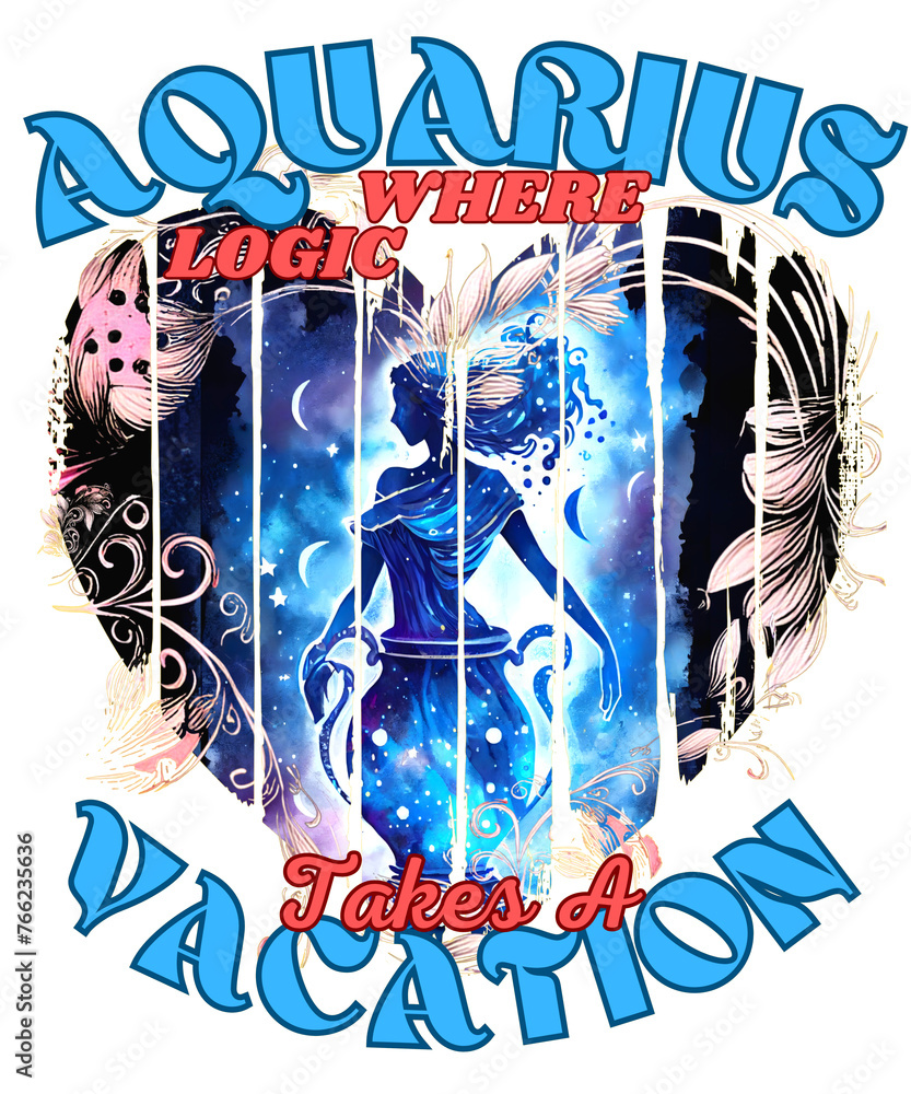 Obraz premium Aquarius: Where Logic Takes A Vacation. Aquarius astrology