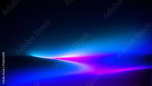 Abstract background with a smooth gradient of blue and pink neon lights with a dark backdrop.