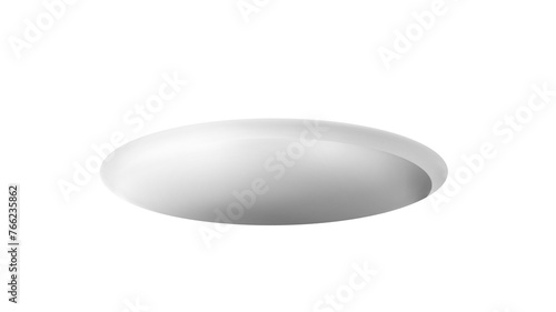 Mockup of a round chamfered edge hole. Deep chamfered bore. Isolated realistic transparent template, for location on any image. Png illustration. © Nanotrillion