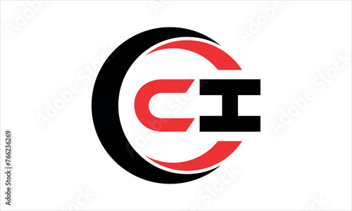 CI initial letter circle icon gaming logo design vector template. batman logo, sports logo, monogram, polygon, war game, symbol, playing logo, abstract, fighting, typography, minimal, wings logo, sign