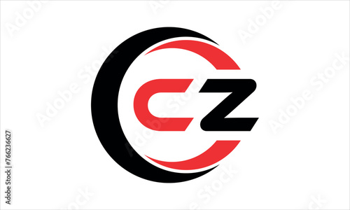 CZ initial letter circle icon gaming logo design vector template. batman logo, sports logo, monogram, polygon, war game, symbol, playing logo, abstract, fighting, typography, minimal, wings logo, sign