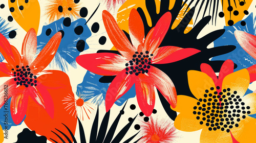 Abstract floral patterns in bold vector shapes 