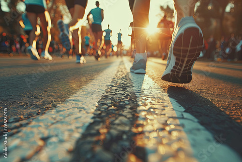 Marathon runners on the streets 