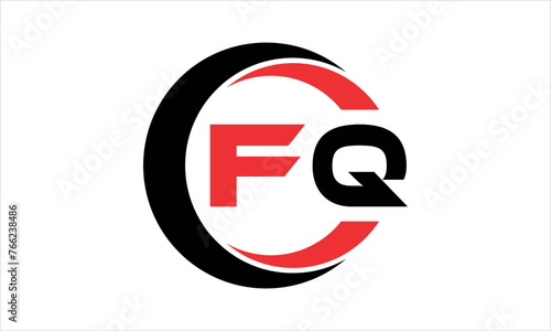 FQ initial letter circle icon gaming logo design vector template. batman logo, sports logo, monogram, polygon, war game, symbol, playing logo, abstract, fighting, typography, minimal, wings logo, sign