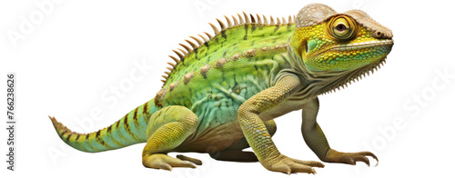 lizard chameleon on white background photo