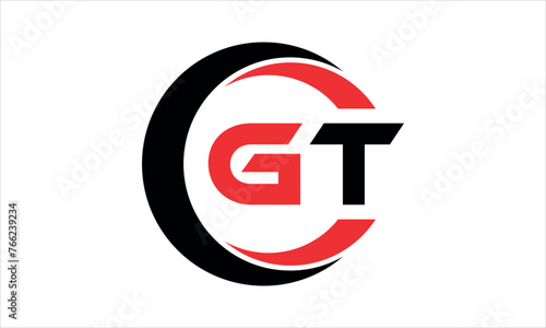 GT initial letter circle icon gaming logo design vector template. batman logo, sports logo, monogram, polygon, war game, symbol, playing logo, abstract, fighting, typography, minimal, wings logo, sign