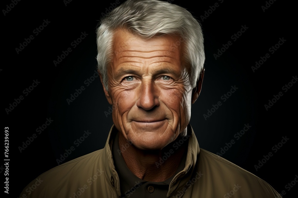 Grey-Haired Man in Brown Shirt Grey-Haired Man in Brown Shirt