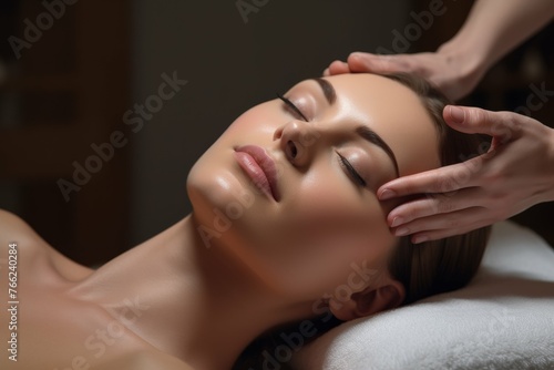 Woman Receiving Facial Massage